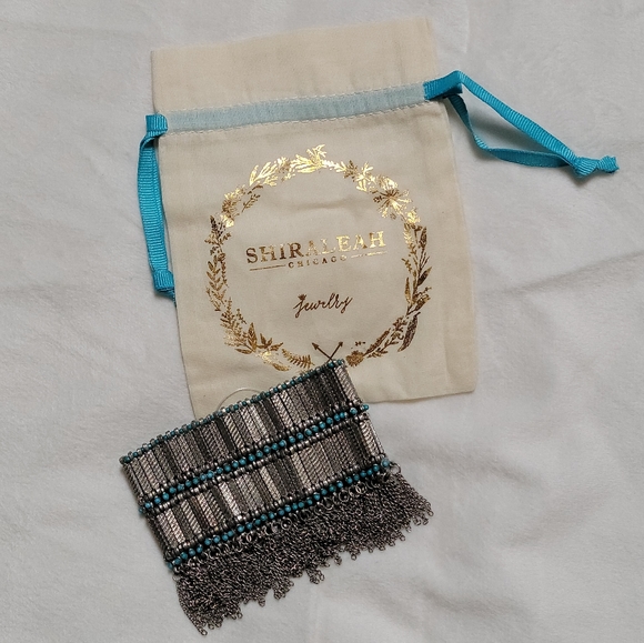 NWT Shiraleah Reverie Silver and Turquoise Chain Bracelet - Picture 3 of 5